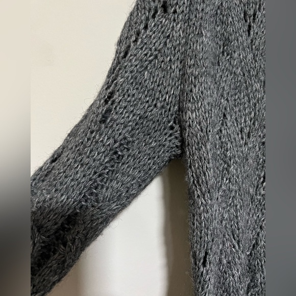 Garnet Hill Gray Wool Alpaca Blend Longline Cardigan Duster Sweater Coat Size XS - Picture 6 of 10